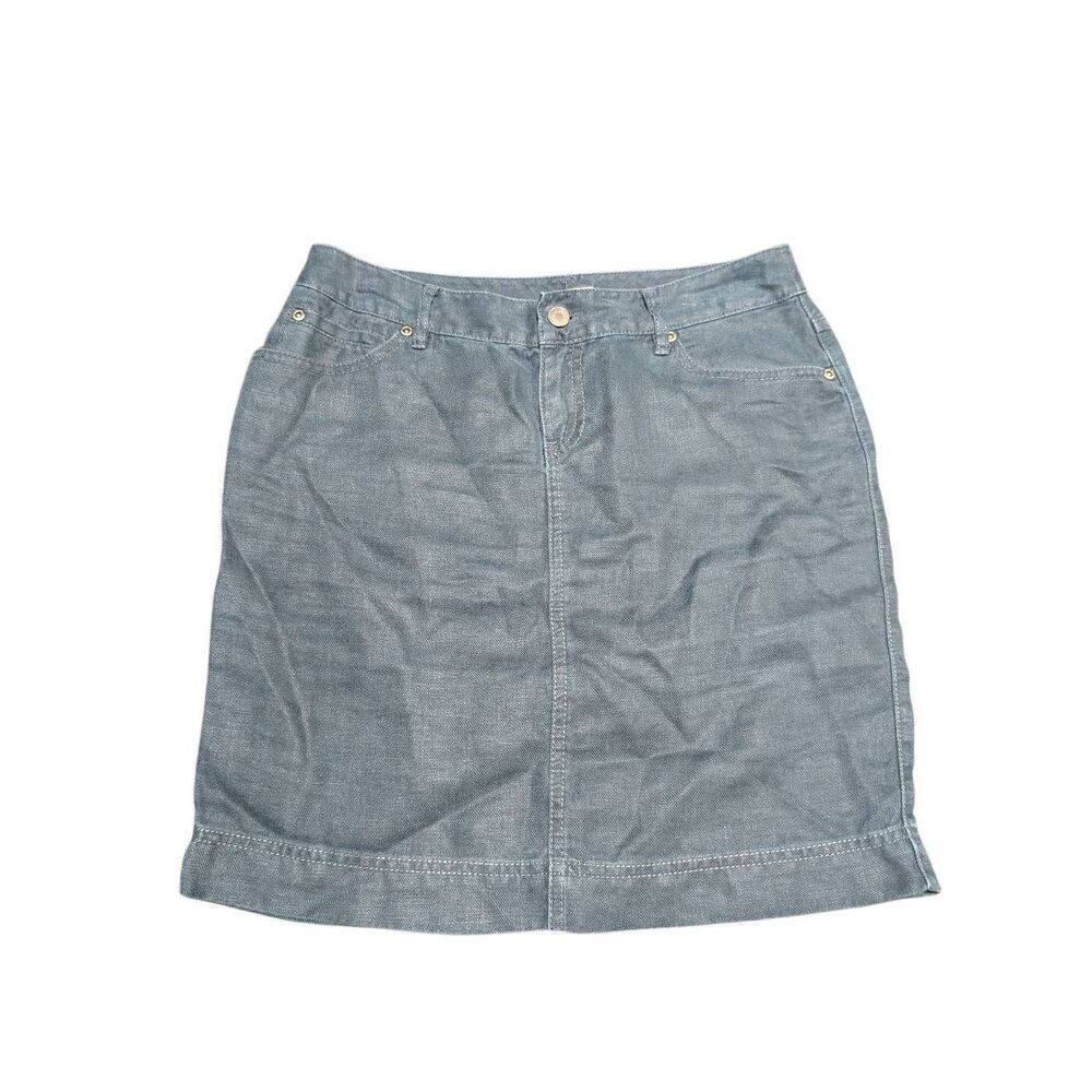 J. Jill Denim Blue Jean Stretch Pencil Skirt Women's Size 4